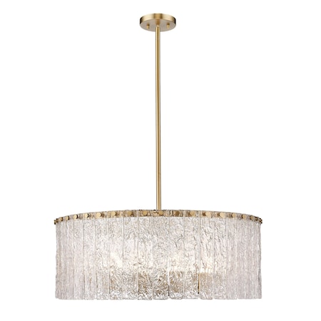 Z-Lite Glacier Chandelier, 10-Light, 26.75 In.W x 11 In.H, Modern Gold/Clear 1943P26-MGLD